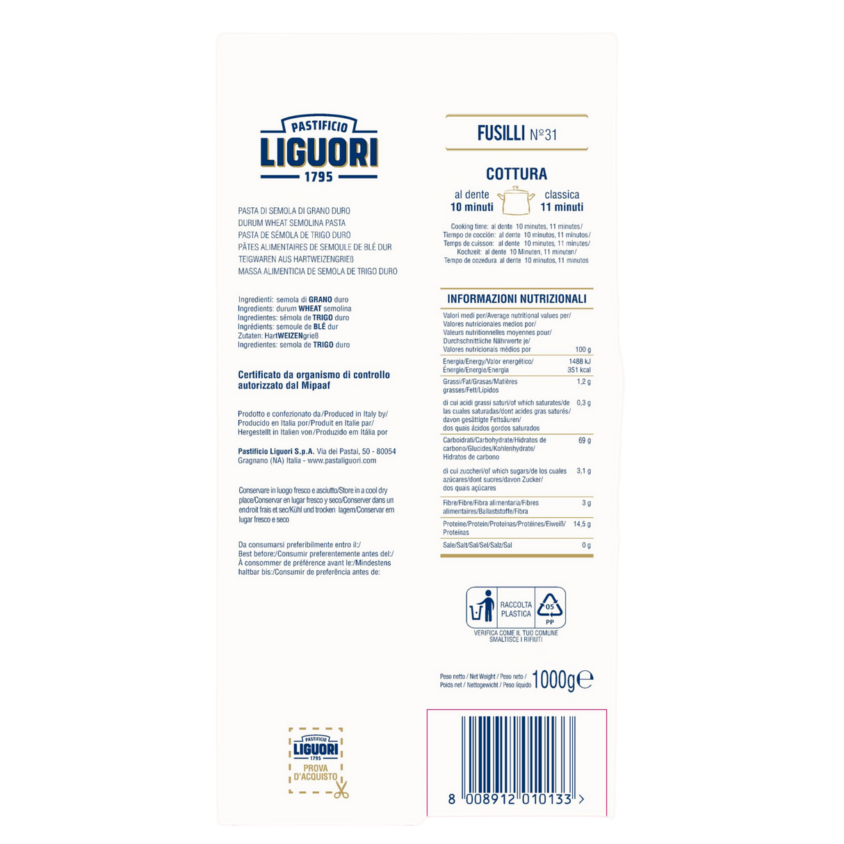 LIGUORI Pasta - Fusilli