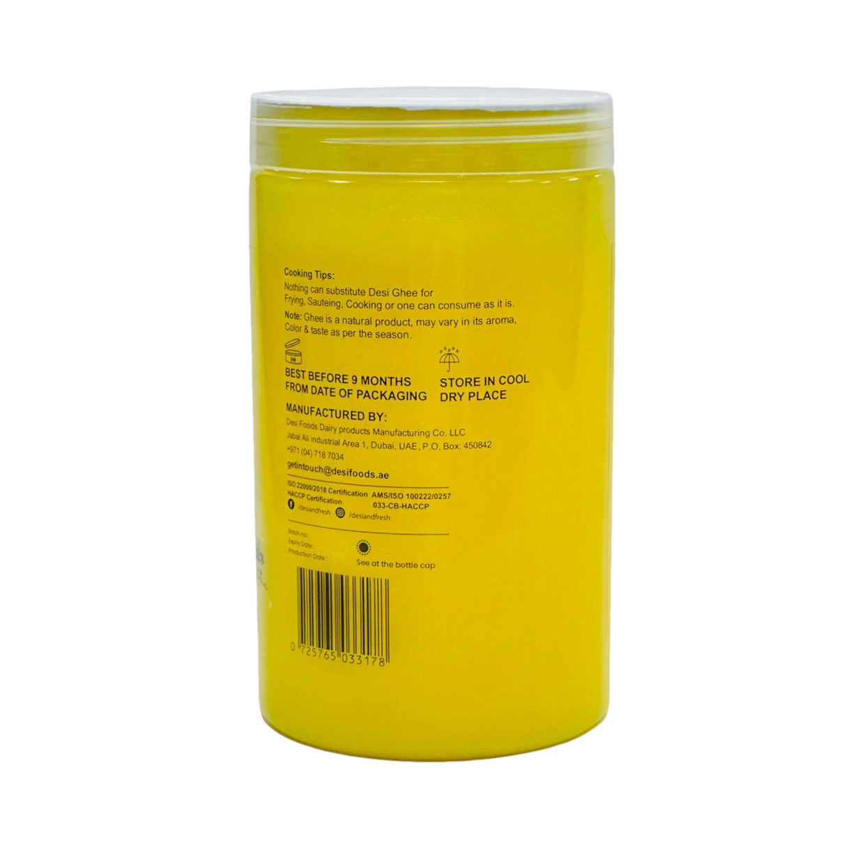 DESI & FRESH A2 Vedic Cow Ghee | 800 ml