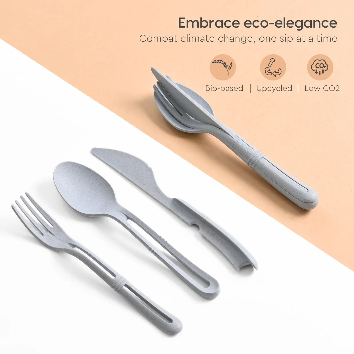 FRENVI Travel Cutlery (3-in-1) | Set of 4