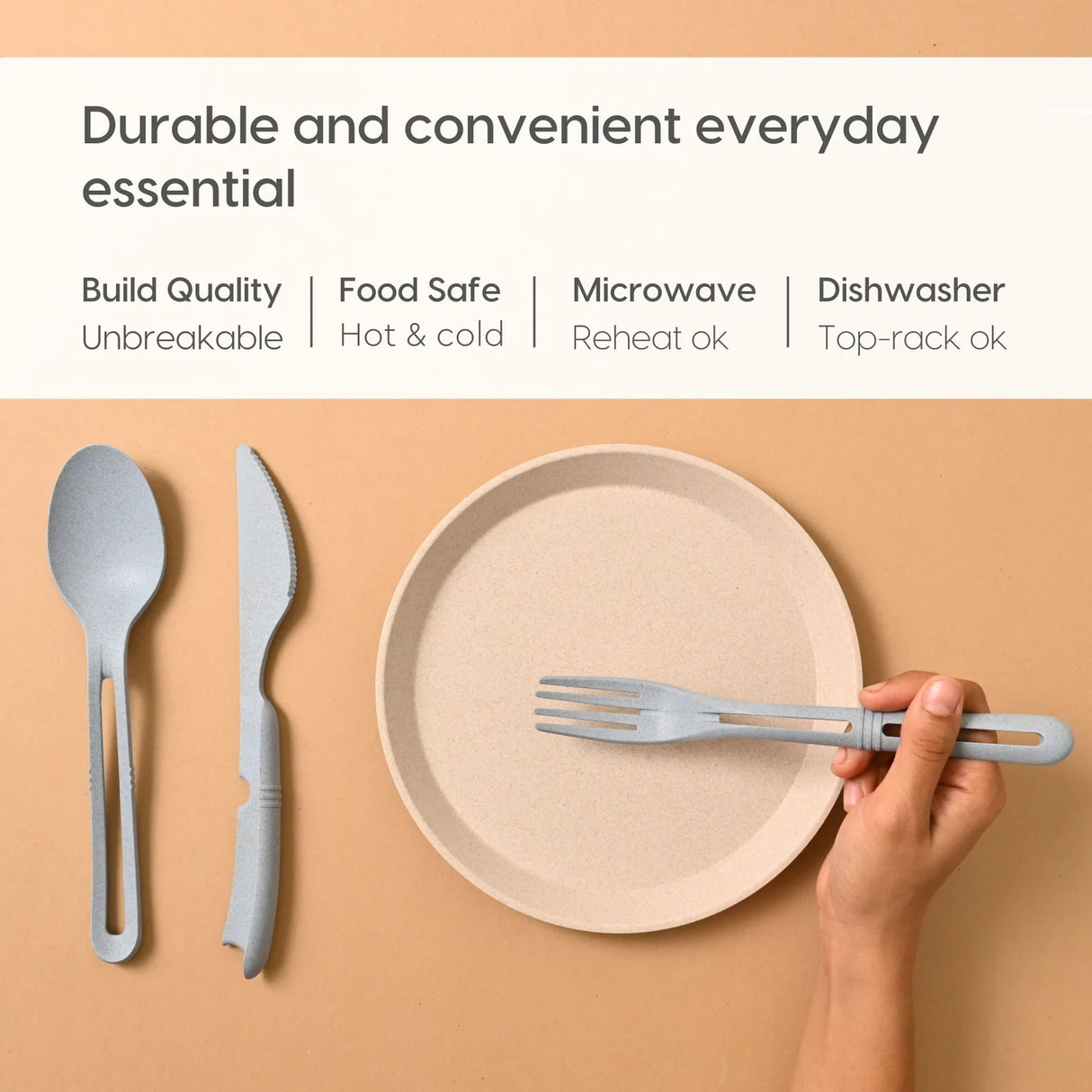 FRENVI Travel Cutlery (3-in-1) | Set of 4