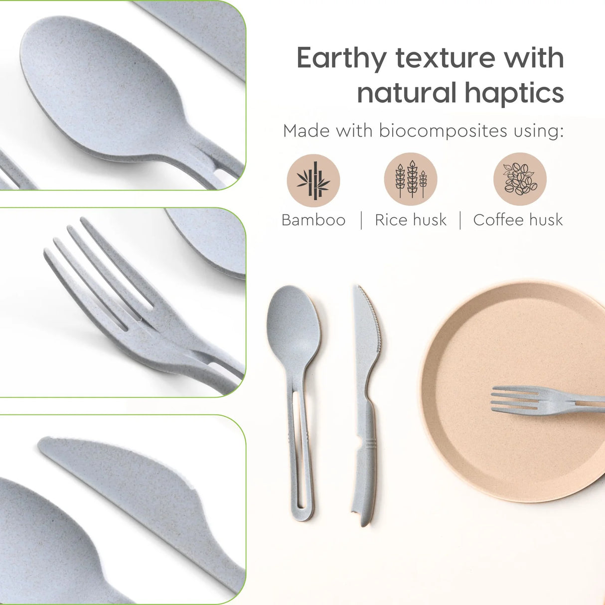 FRENVI Travel Cutlery (3-in-1) | Set of 4