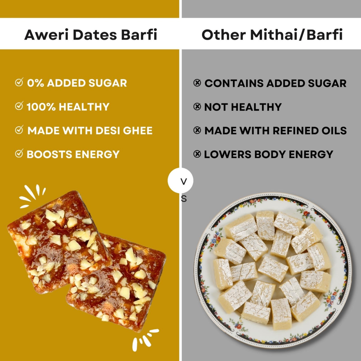 AWERI Date Barfi Bites - Assorted | Pack of 6