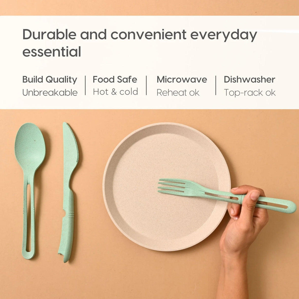 FRENVI Travel Cutlery (3-in-1) | Set of 4