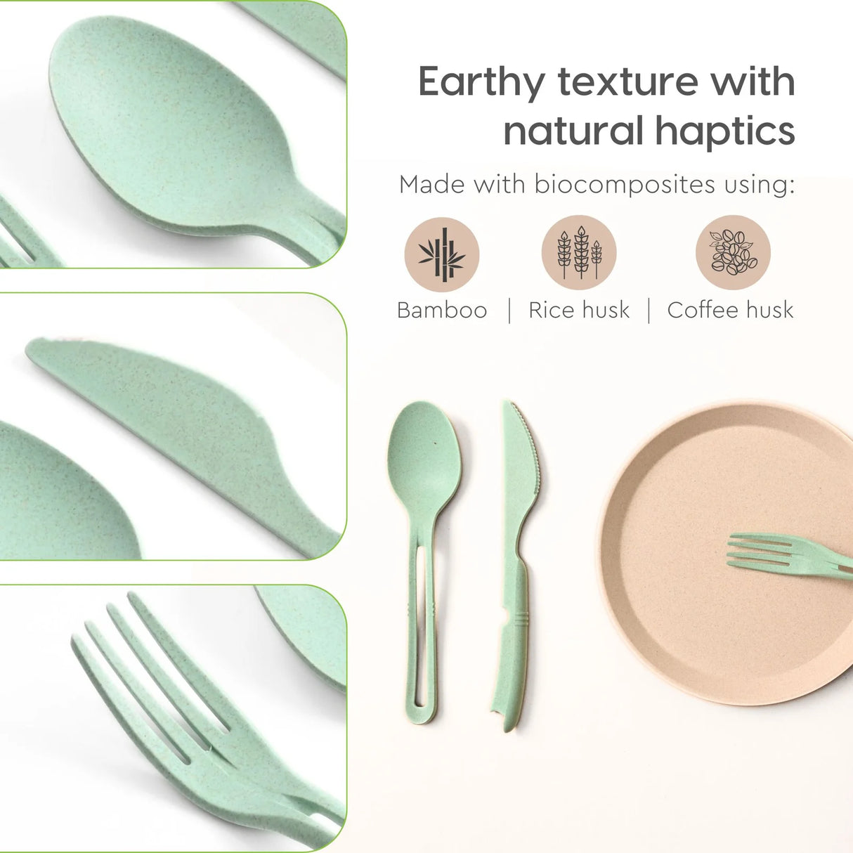 FRENVI Travel Cutlery (3-in-1) | Set of 4