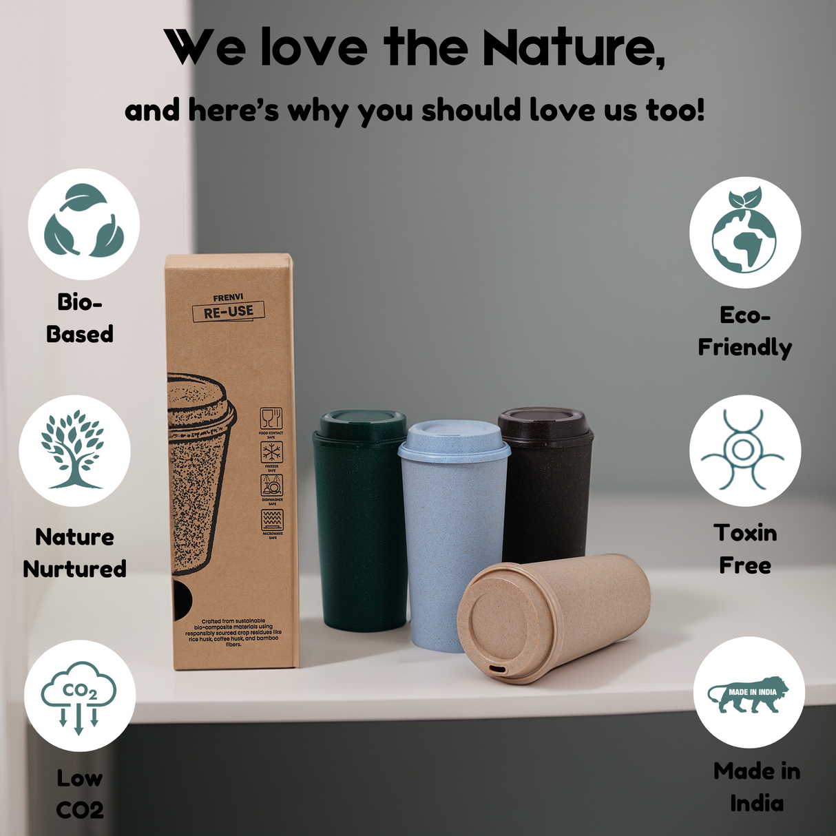 FRENVI Sipper Cup 475 ml | 4 pcs