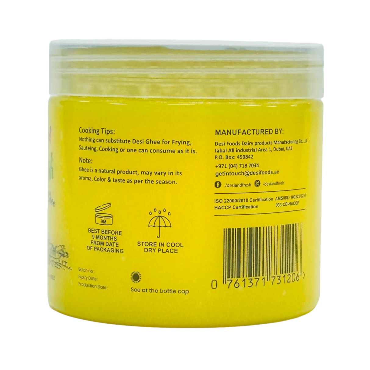 DESI & FRESH A2 Vedic Cow Ghee | 400 ml