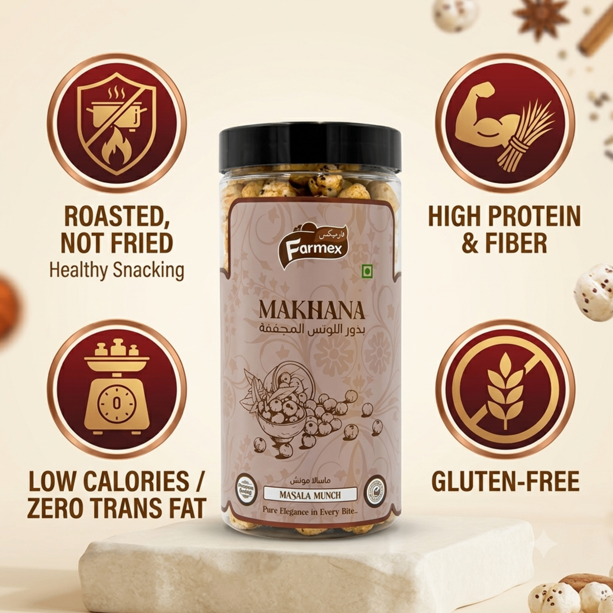 Farmex Roasted Makhana Masala Munch | 60g