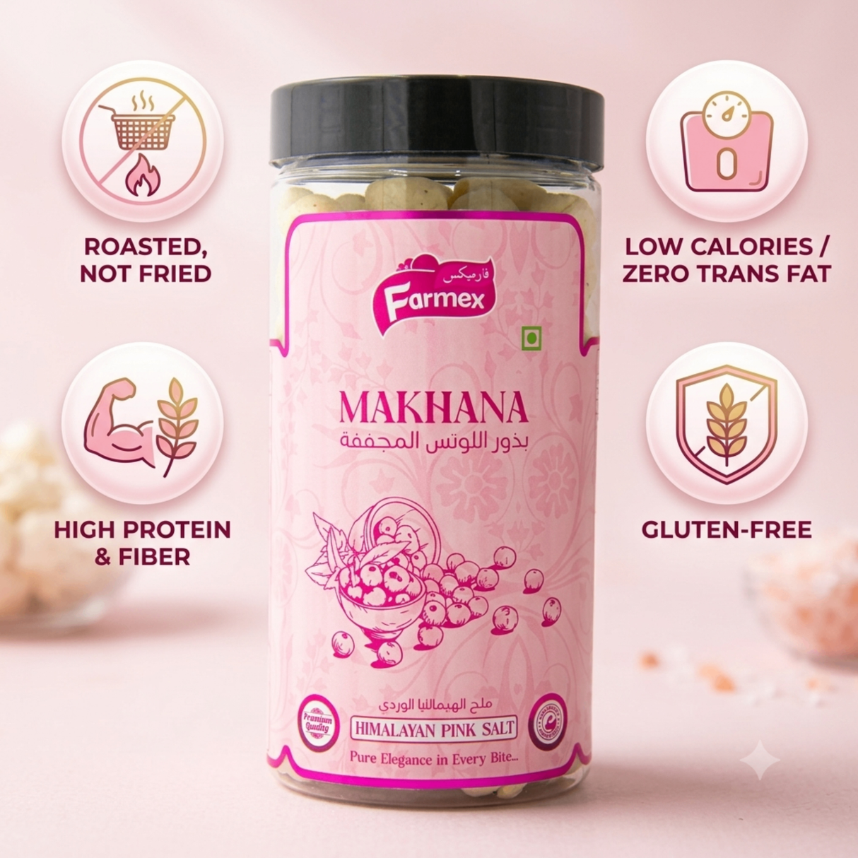 Farmex Roasted Makhana Pink Salt | 60g
