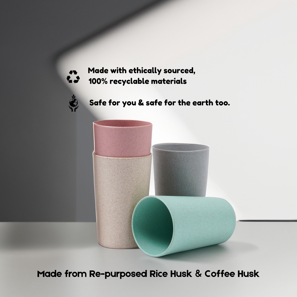 FRENVI Frosted Tumbler Cup 250 ml | 4 pcs