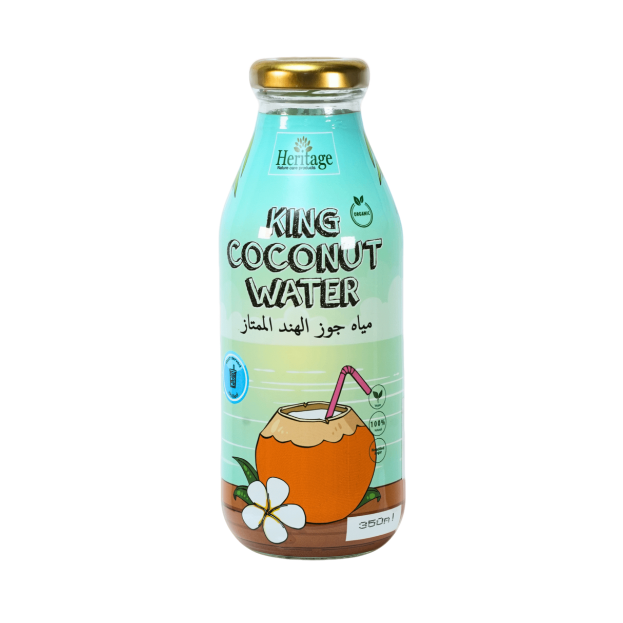 HERITAGE Organic King Coconut water (in glass bottle) | 350 ml