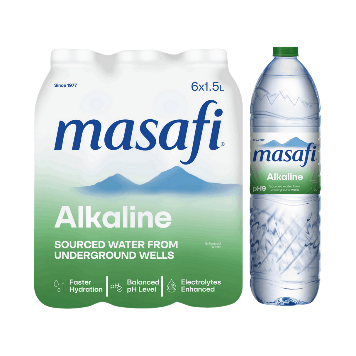 MASAFI Alkaline water | 6 pcs x 1.5 litres