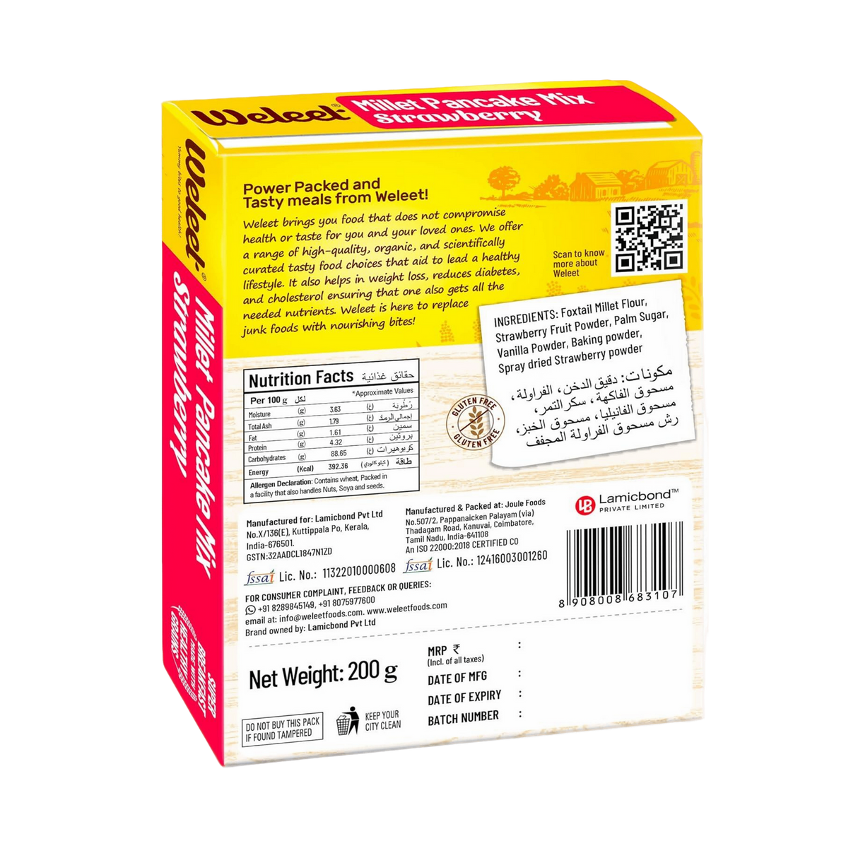 WELEET Millet Pancake Mix - Strawberry