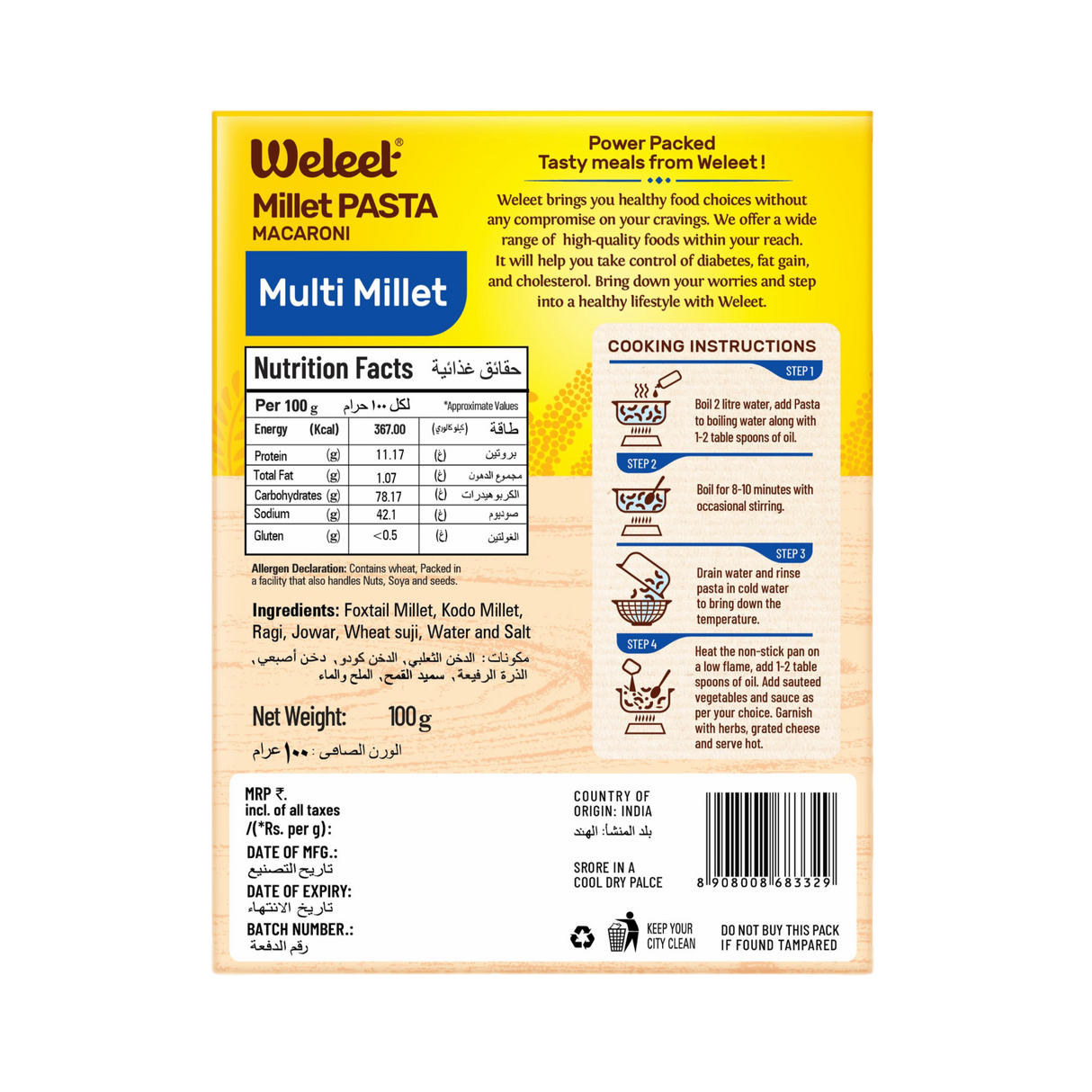 WELEET Pasta - Multi Millet