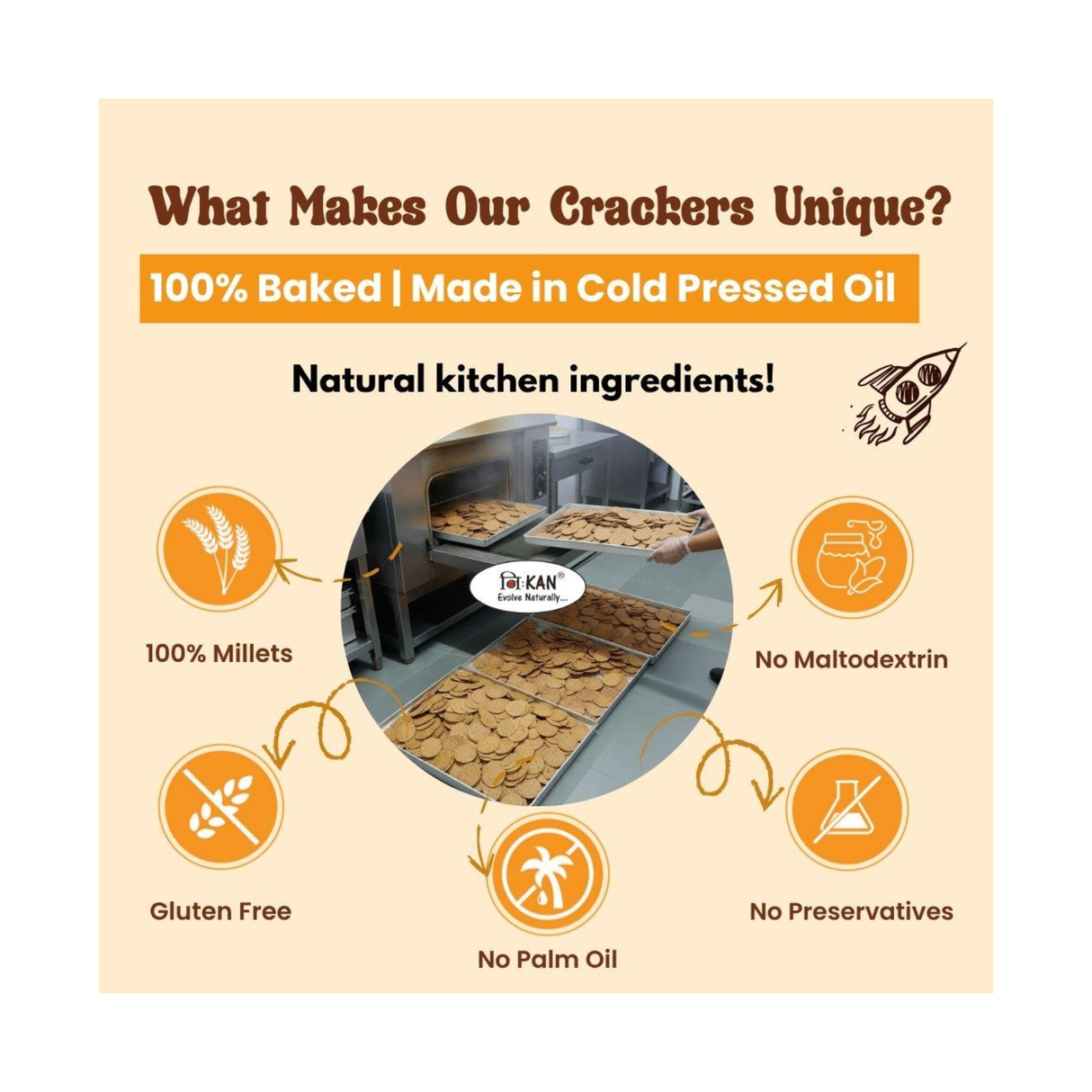 NIHKAN Jowar Peri peri crackers | 100g