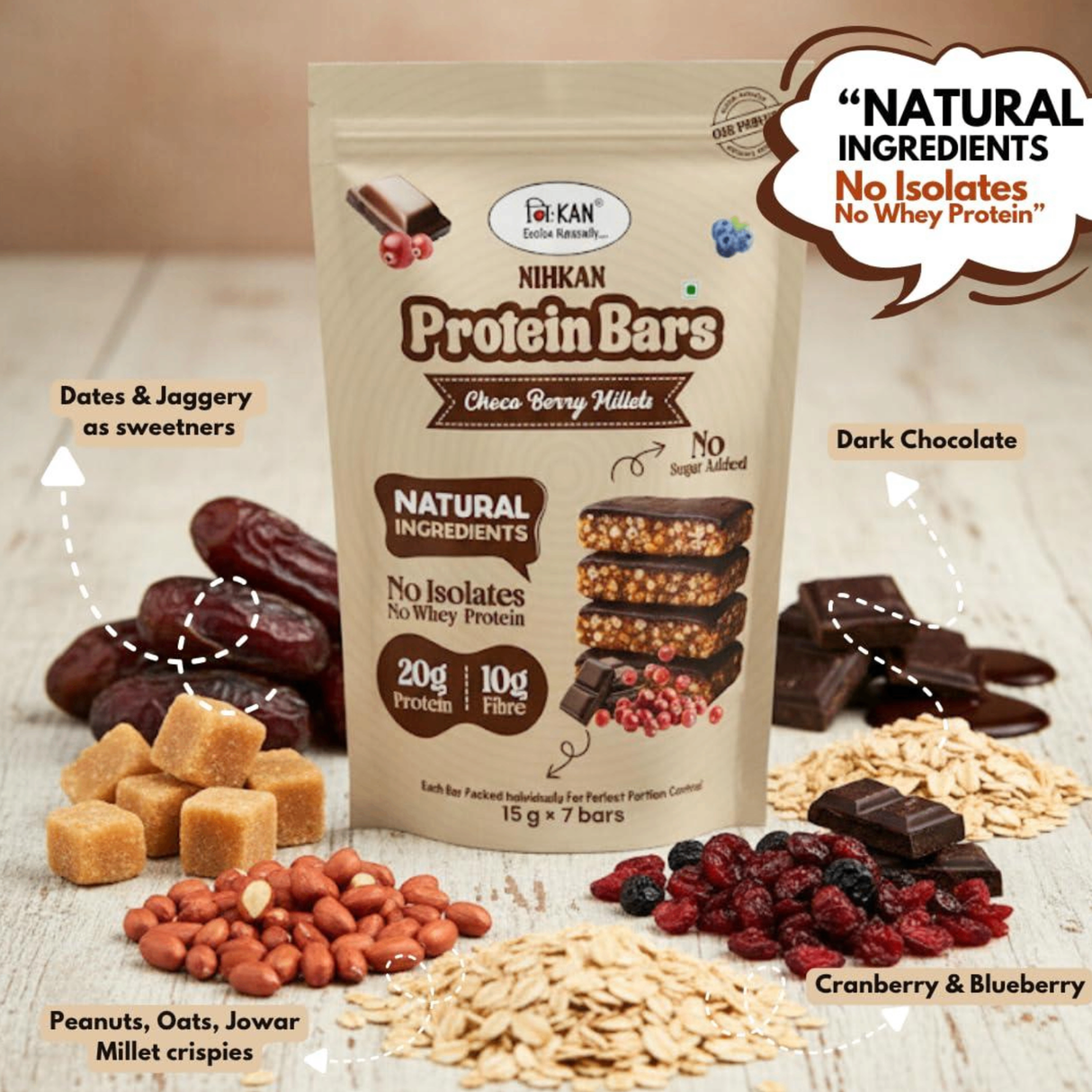 Nihkan Choco & Berry Bars | 100g