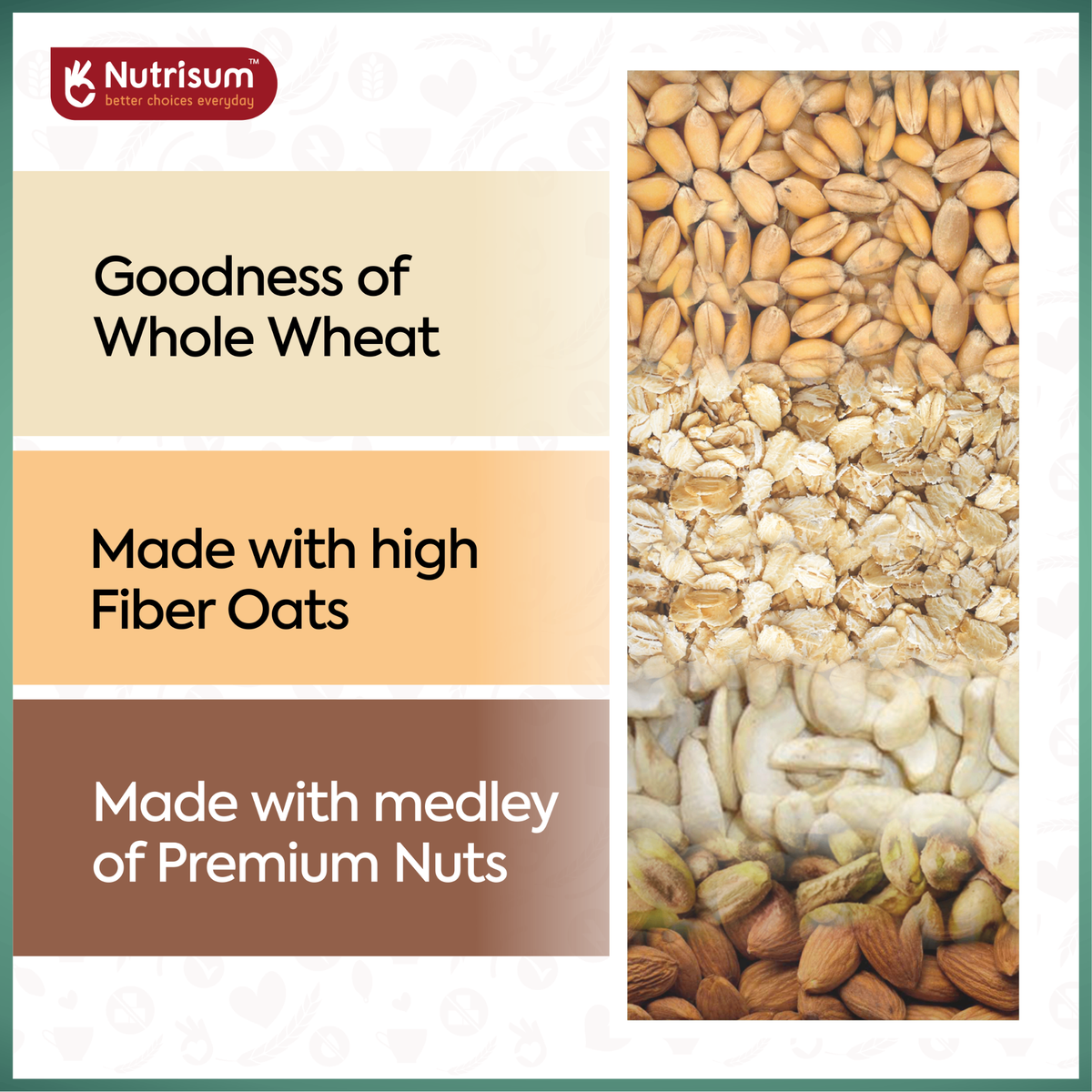 Nutrisum Oats Cookies - Mixed Nuts | 70g