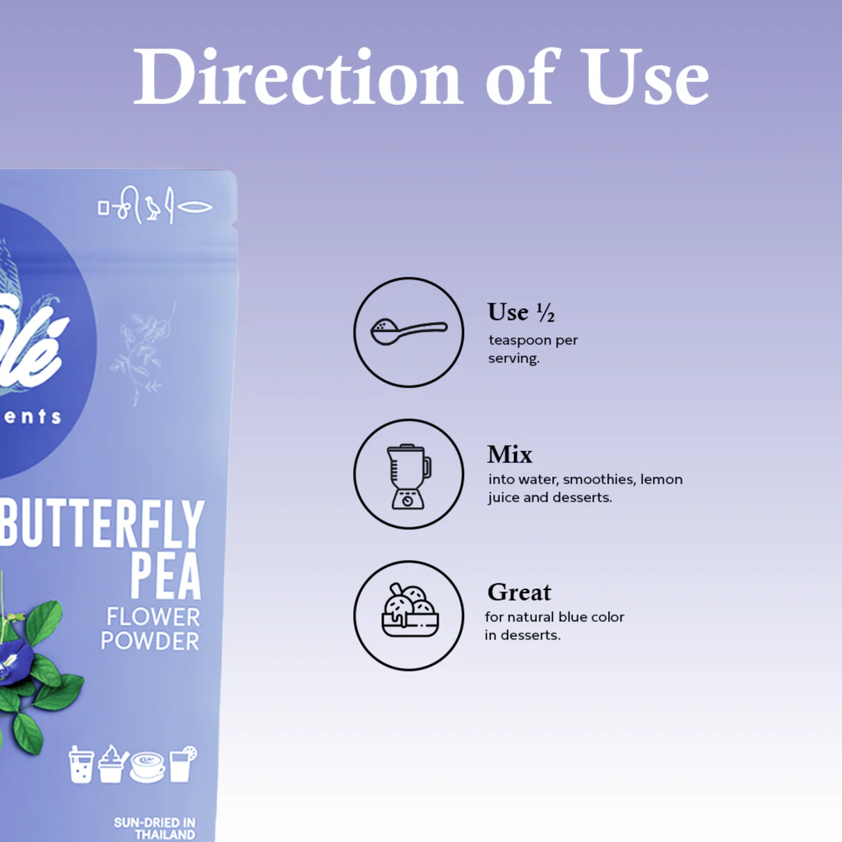 OLE Nutrients Butterfly Pea Flower Powder | 100g
