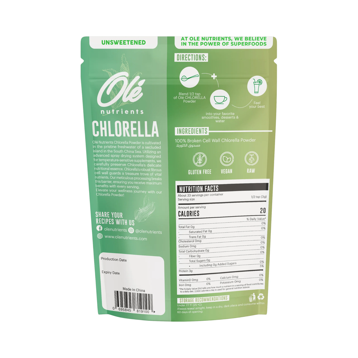 OLE Nutrients Chlorella Powder