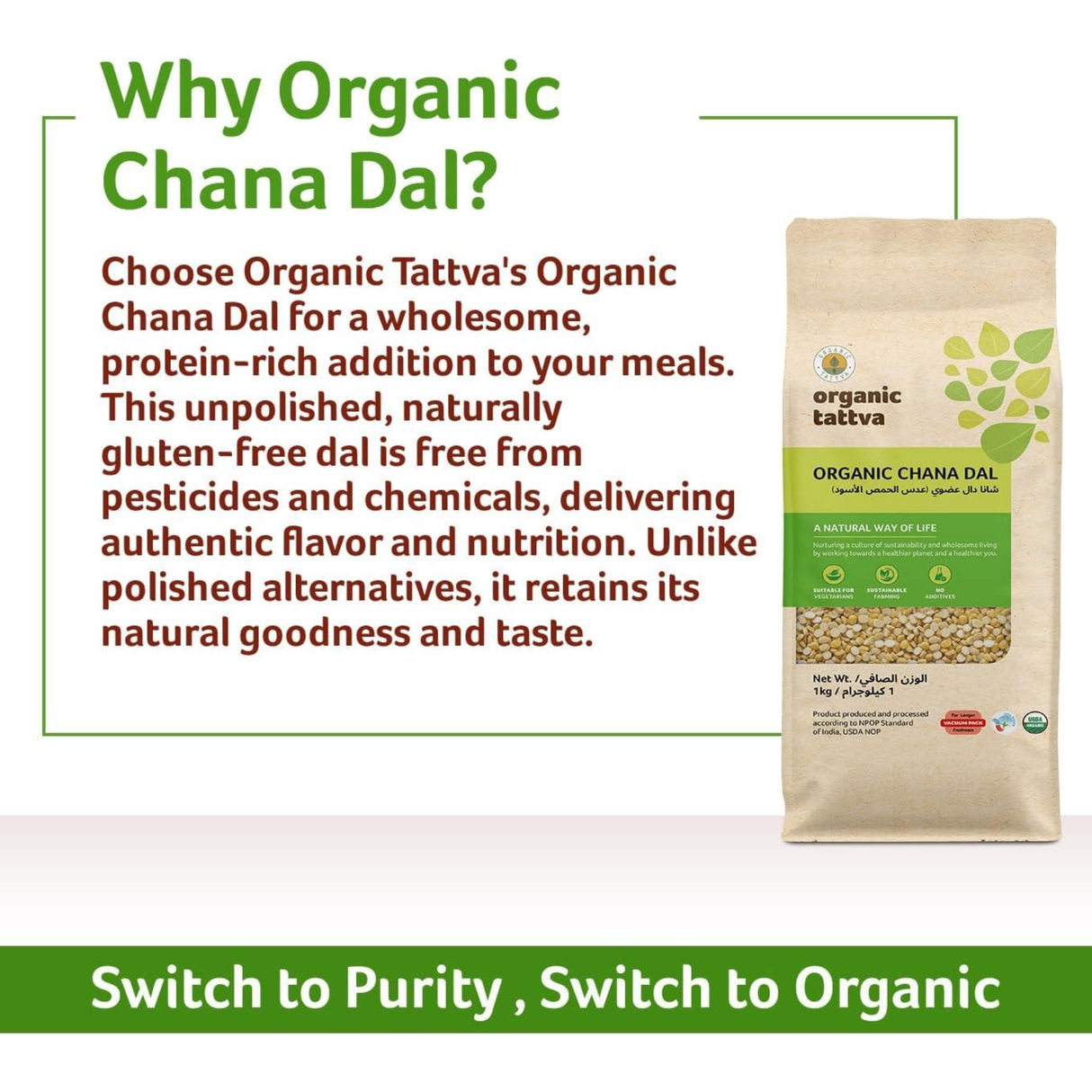 ORGANIC TATTVA Chana Dal (split)