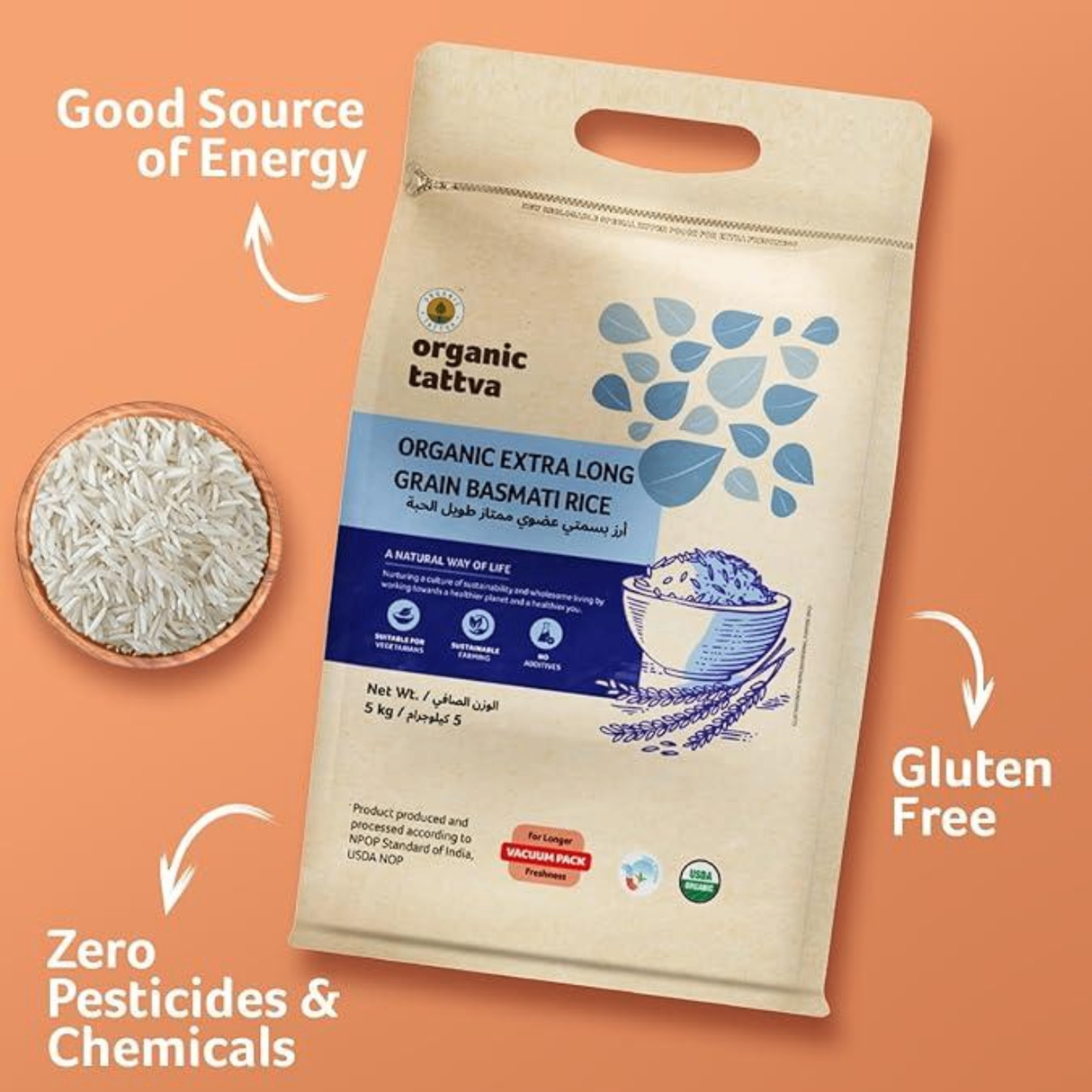 ORGANIC TATTVA Extra Long Grain Basmati Rice