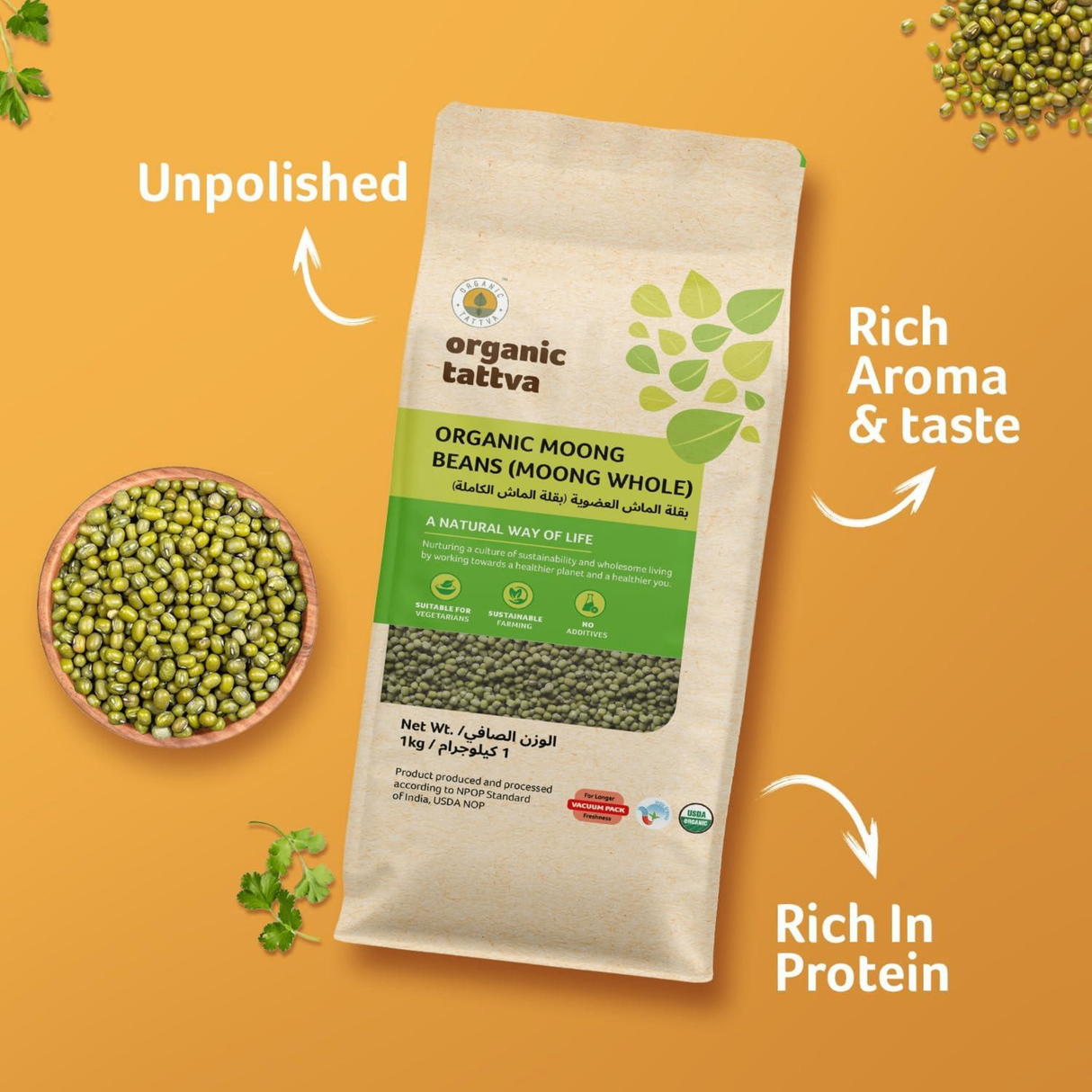 ORGANIC TATTVA Green Gram (Moong-Whole)