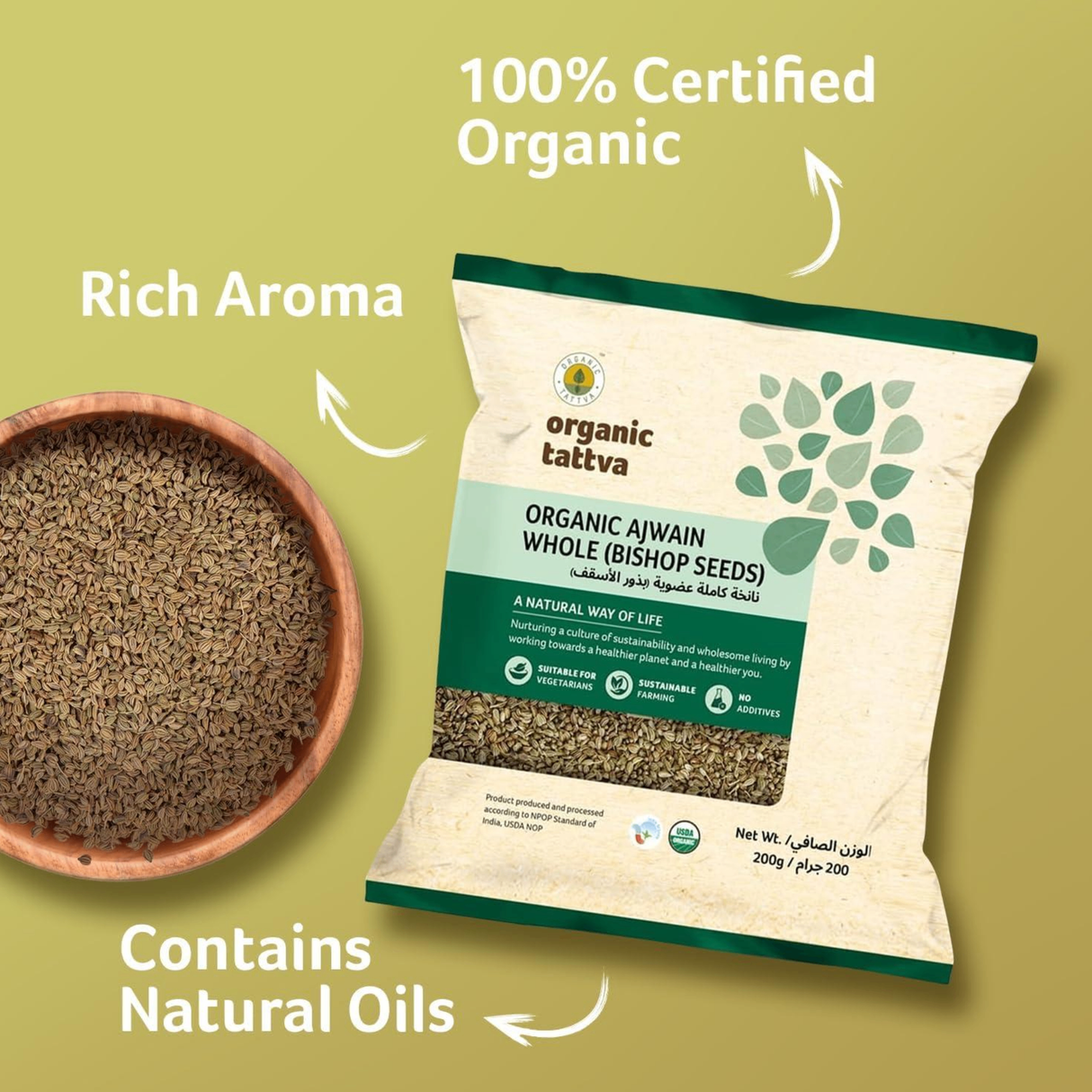 ORGANIC TATTVA Ajwain Whole (Bishop seeds)