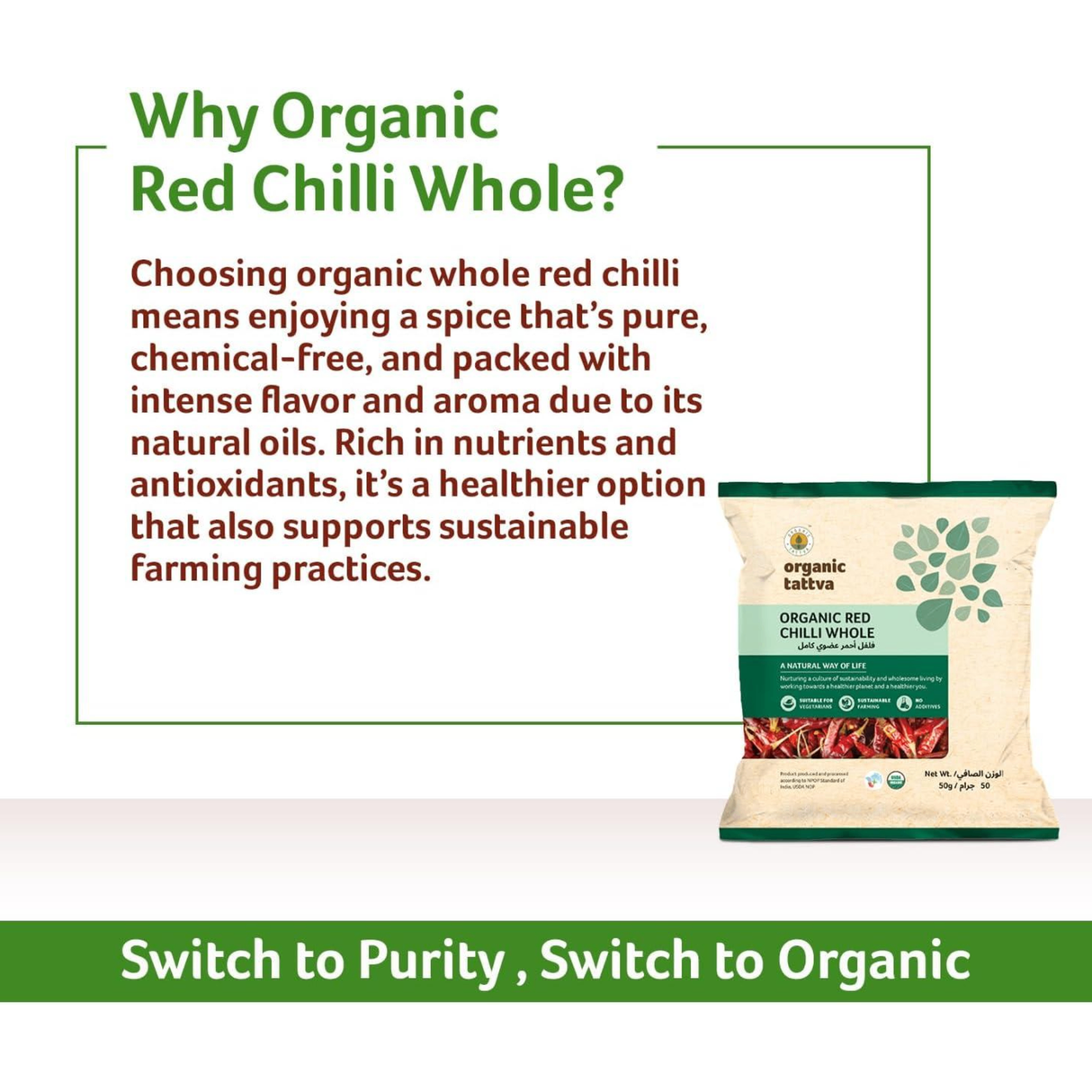 ORGANIC TATTVA Red Chilli Whole