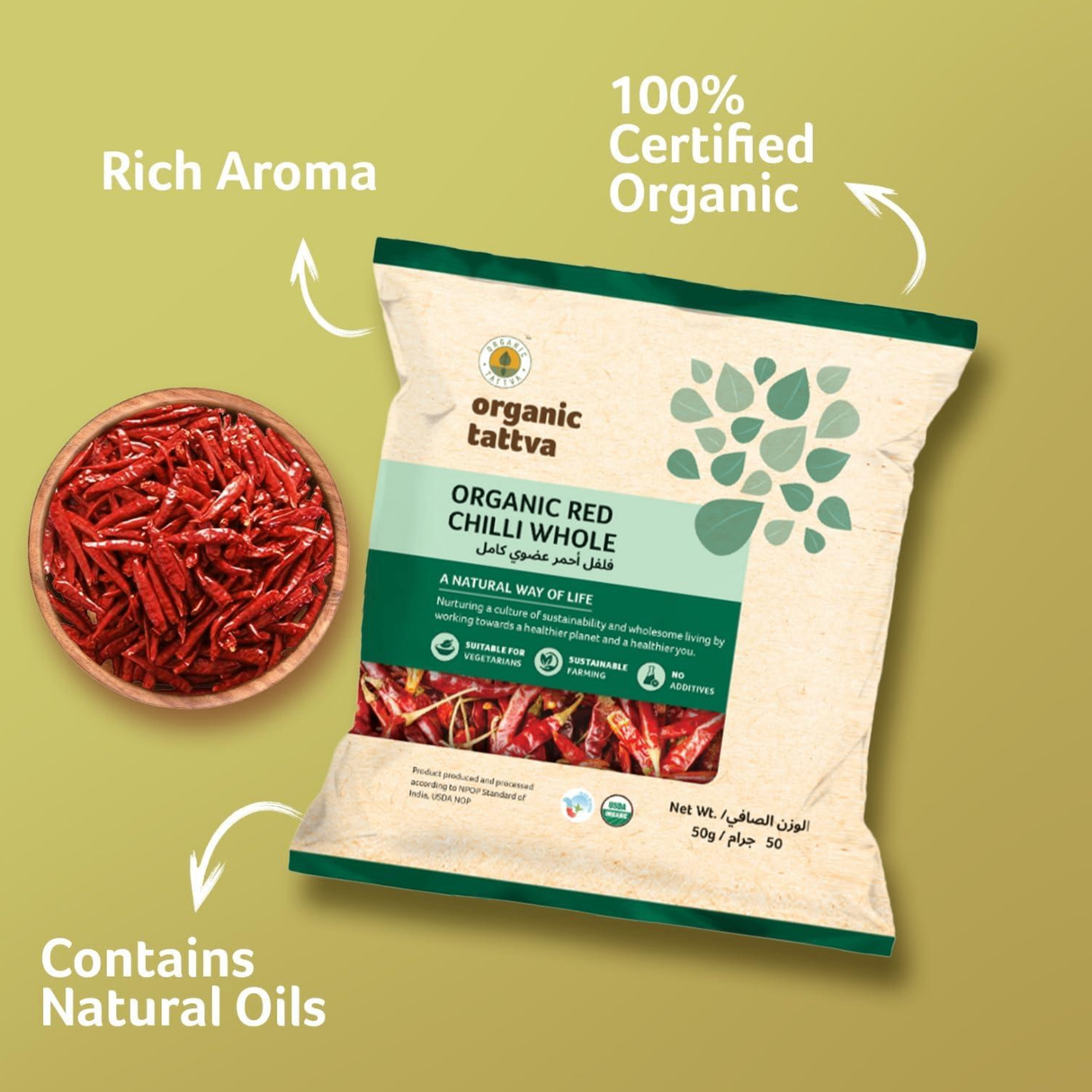 ORGANIC TATTVA Red Chilli Whole