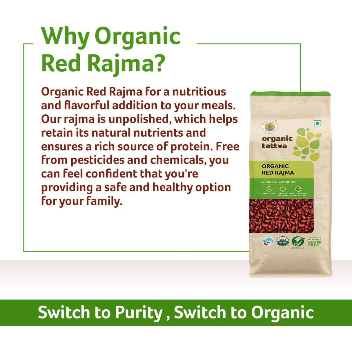 ORGANIC TATTVA Red Kidney Beans (Rajma)