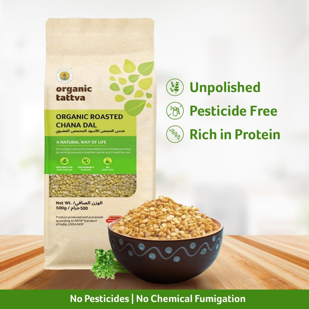 ORGANIC TATTVA Roasted Chana Dal