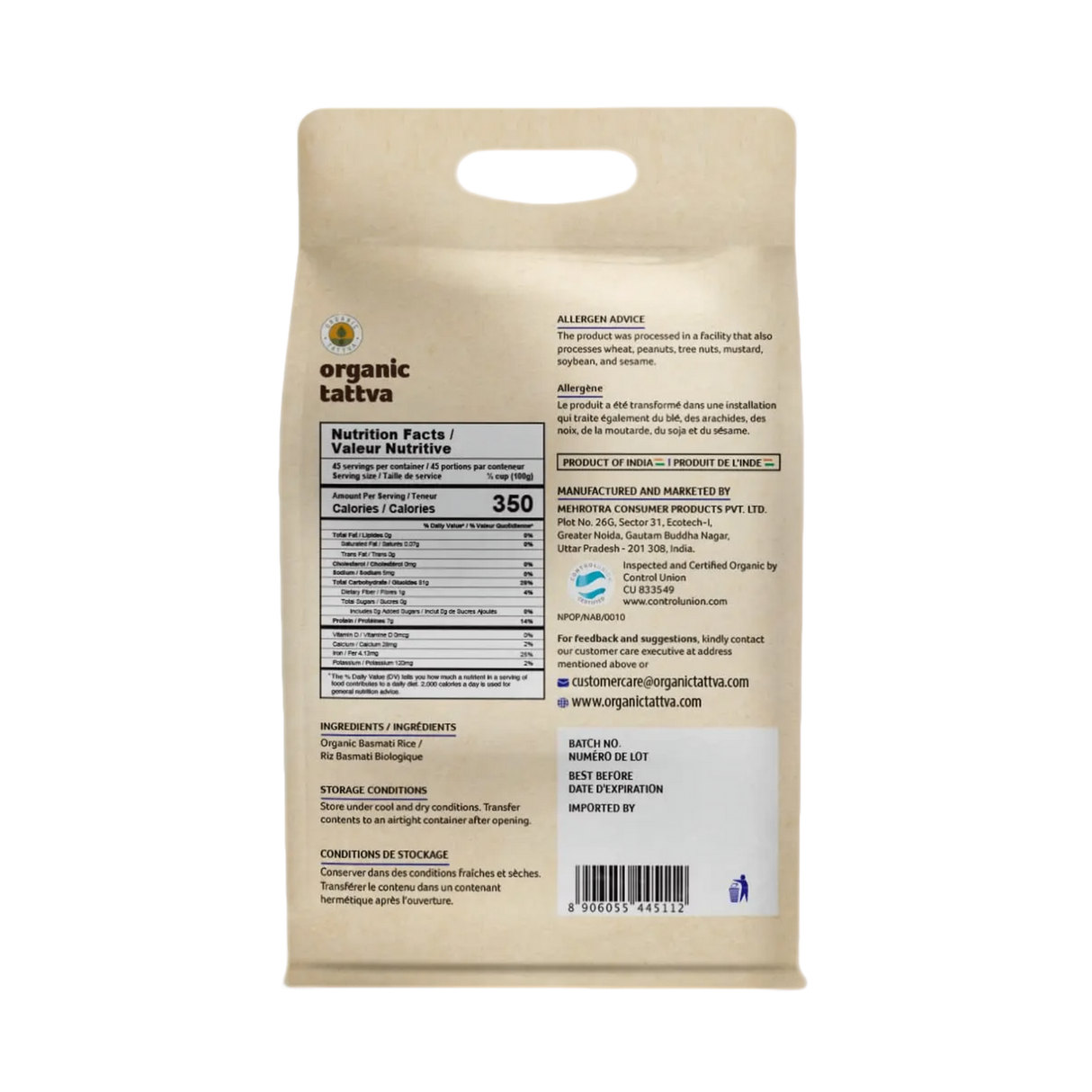 ORGANIC TATTVA Traditional Pure Basmati Rice