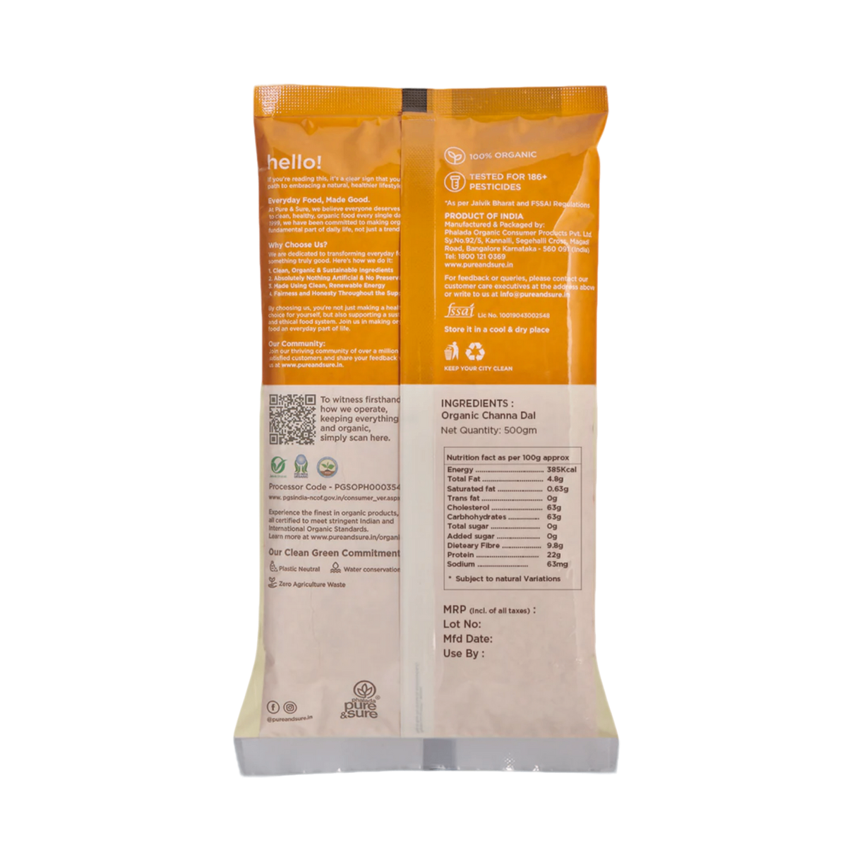 PURE & SURE Organic Chickpea Flour (Besan) | 500 gms