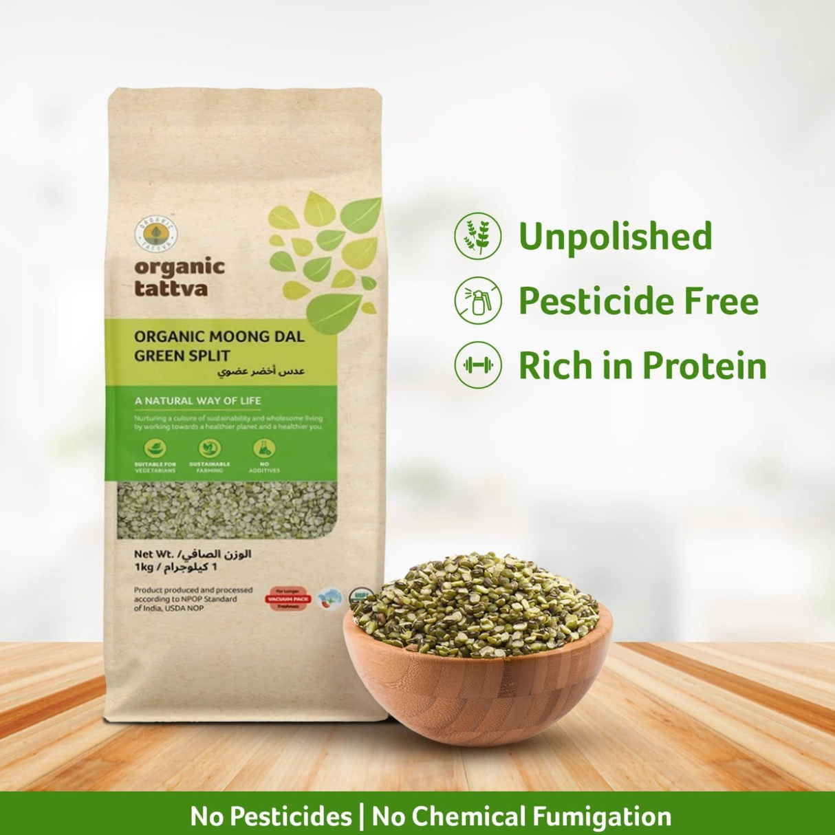 ORGANIC TATTVA Green Gram (Moong-Split)