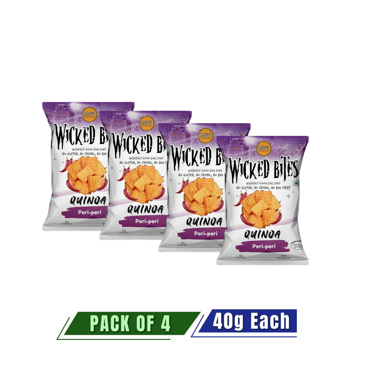 GRAMI Millet Wicked Bites: Quinoa Peri Peri - Pack of 4