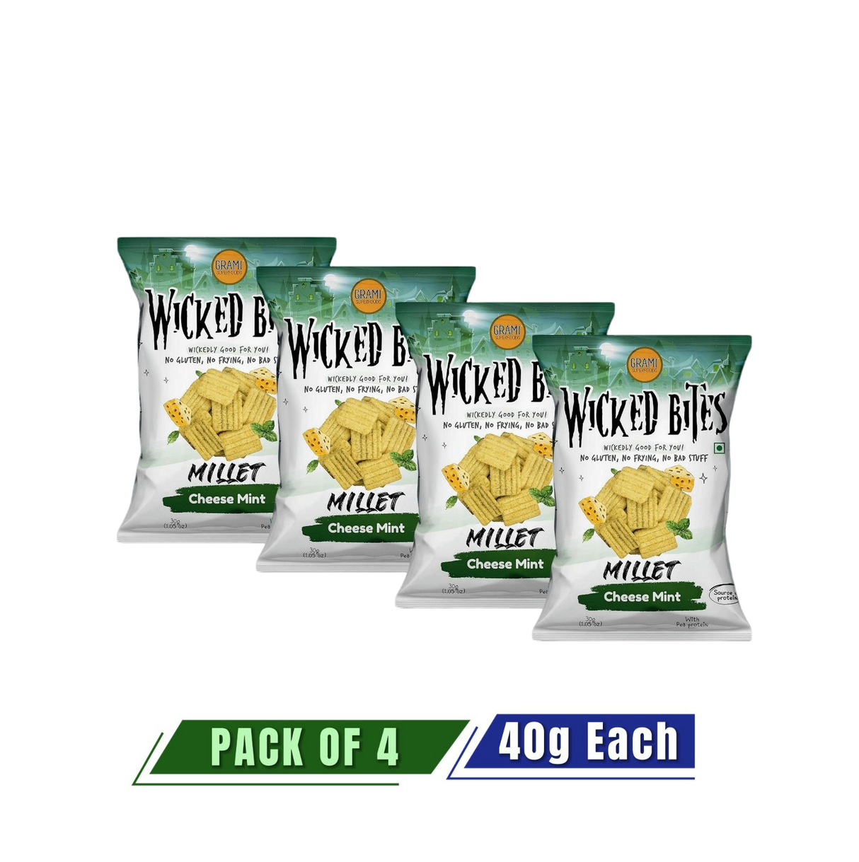 GRAMI Millet Wicked Bites: Cheese Mint - Pack of 4