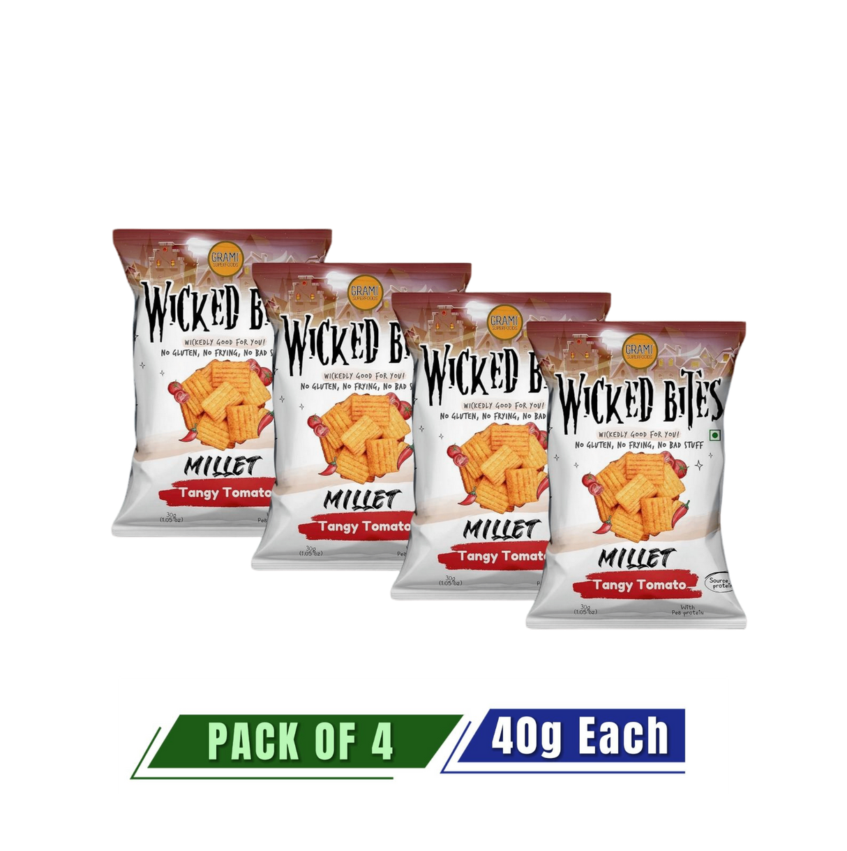 GRAMI Millet Wicked Bites: Tangy Tomato - Pack of 4