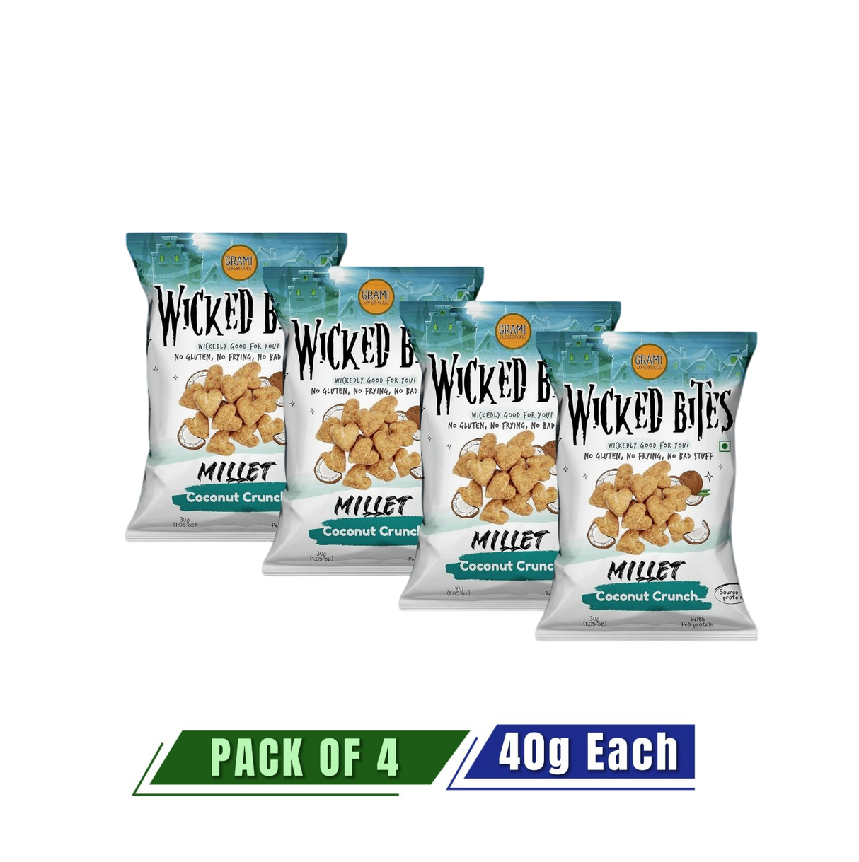 GRAMI Millet Wicked Bites: Coconut Crunch - Pack of 4