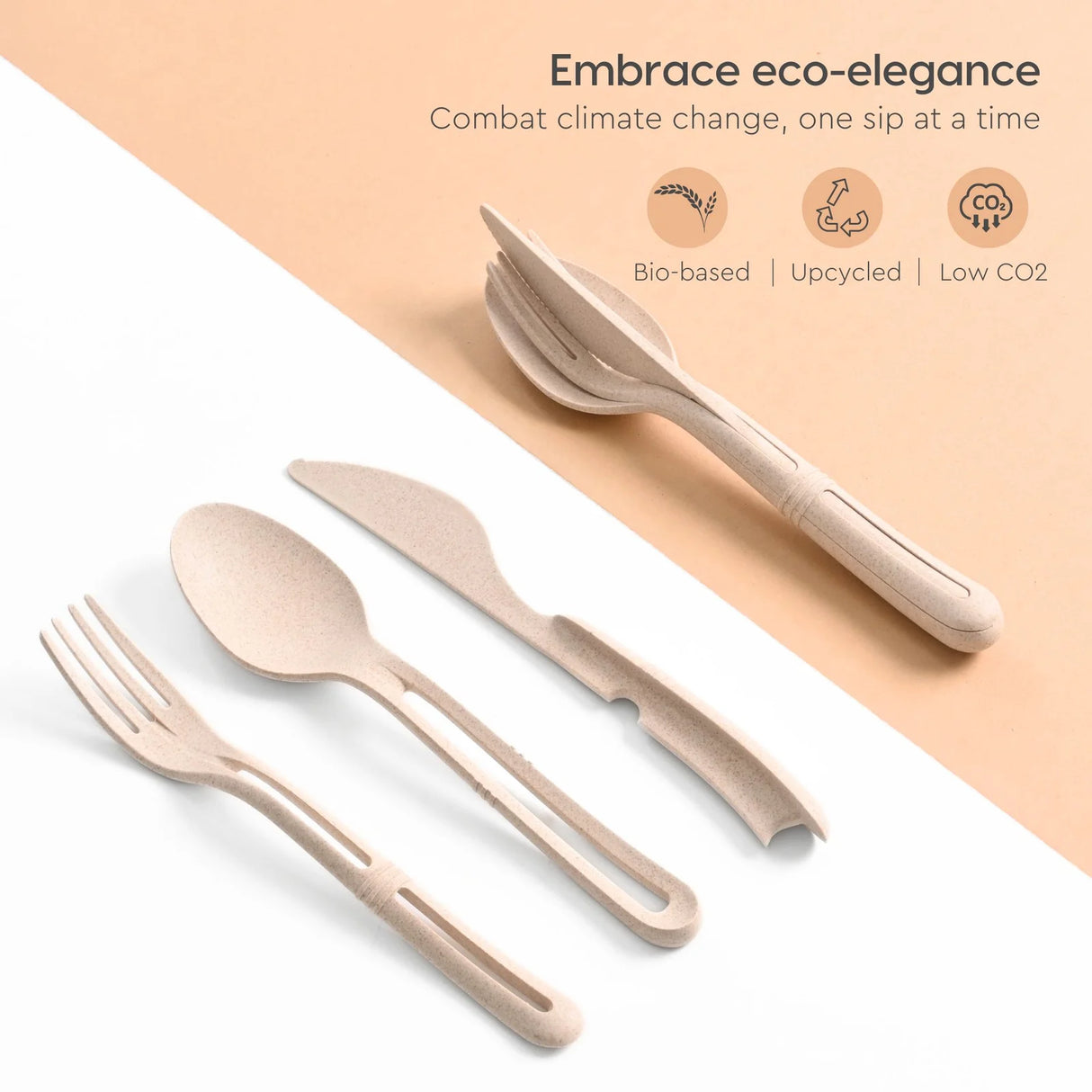 FRENVI Travel Cutlery (3-in-1) | Set of 4