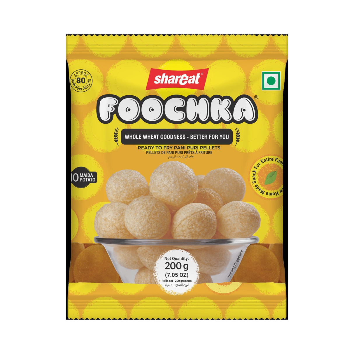 SHAREAT Whole Wheat Ready-to-Fry balls - Pani Puri Pullets.