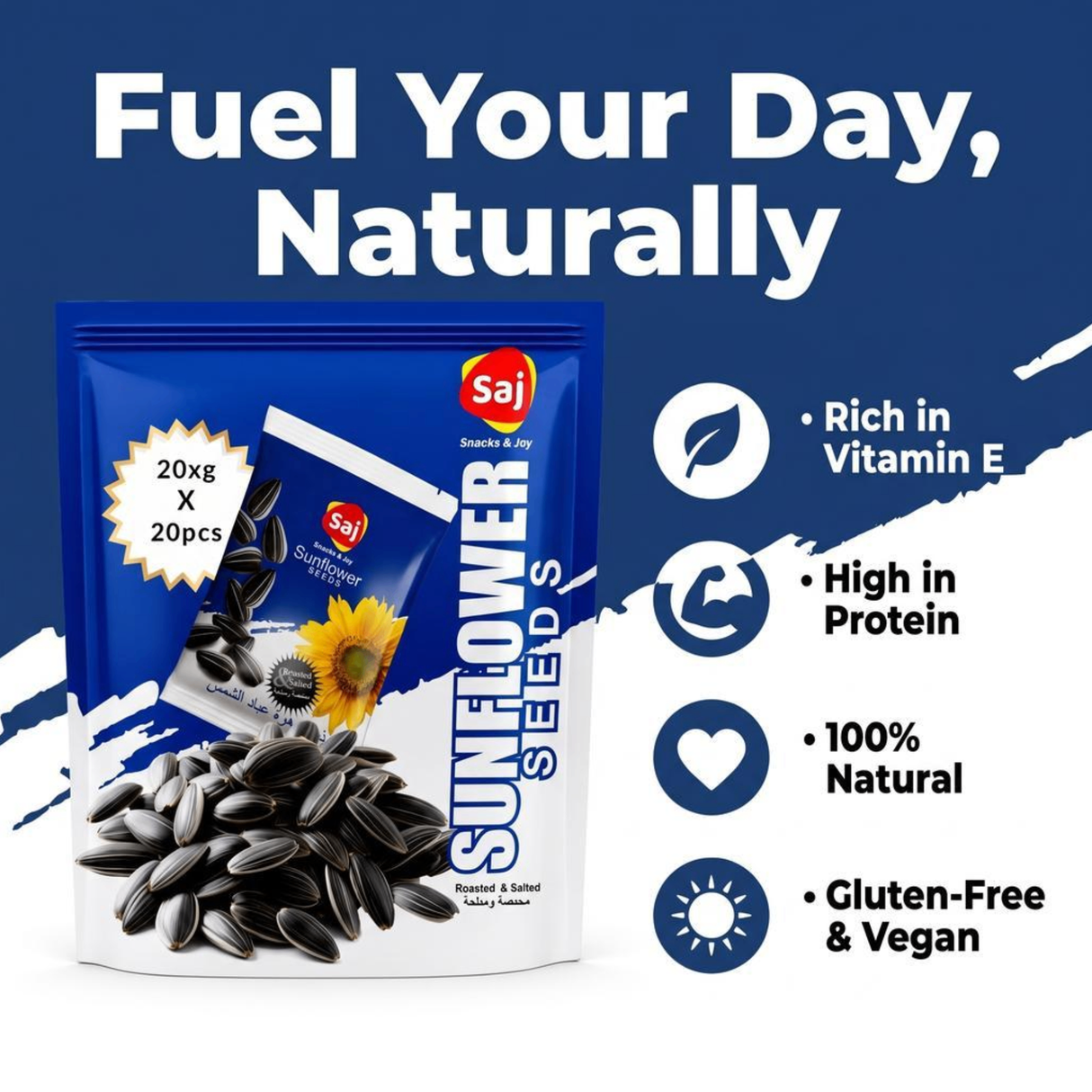 Saj Sunflower Seeds Roasted & Salted 400g