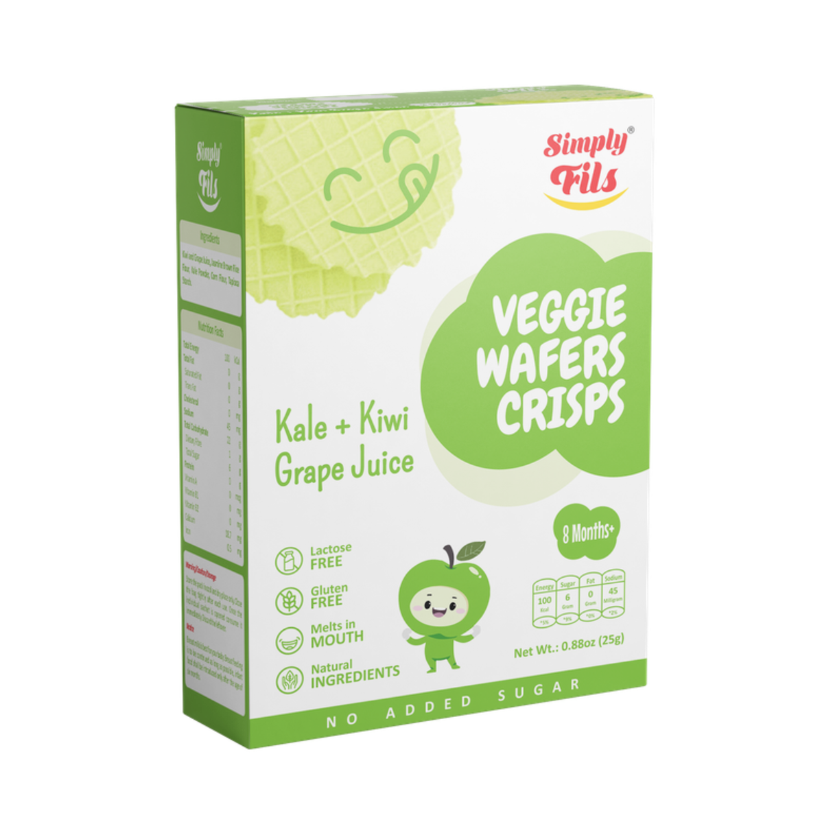 SIMPLY FILS Veggie Wafers Crisps- Kale+Kiwi Grape Juice
