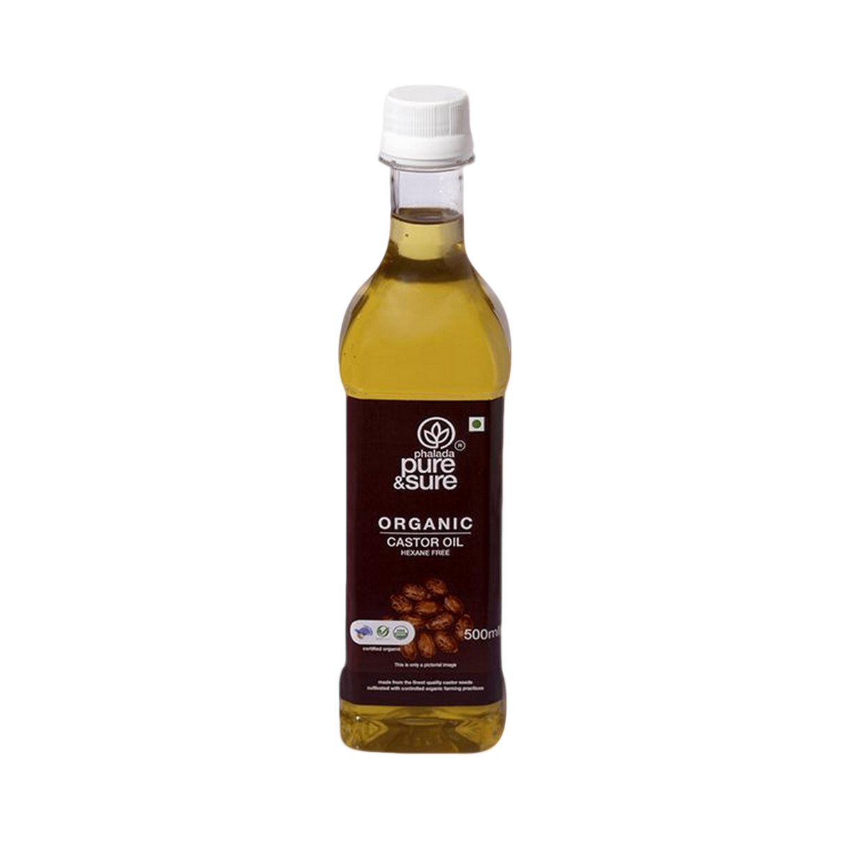PURE & SURE Organic Cold Pressed Castor Oil | 500 ml