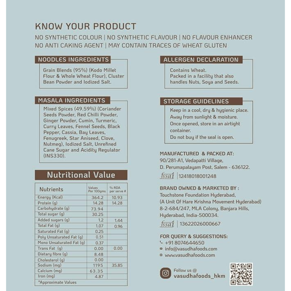 VASUDHA Kodo Millet Noodles |192g