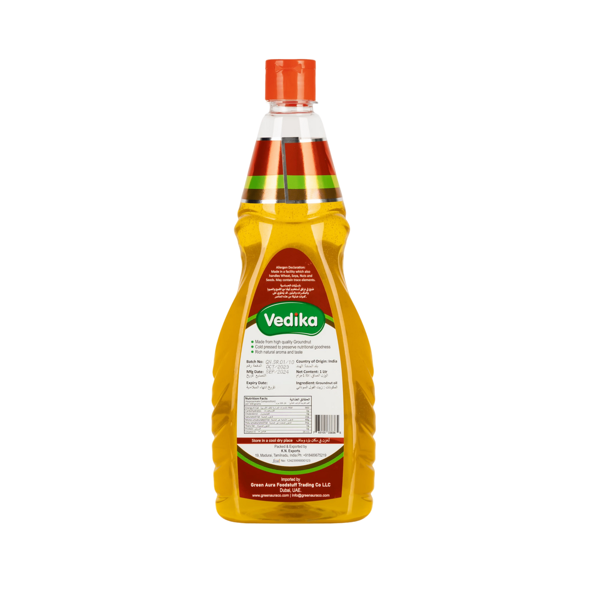 VEDIKA Groundnut Oil: Wooden Cold Pressed | 1 Litre