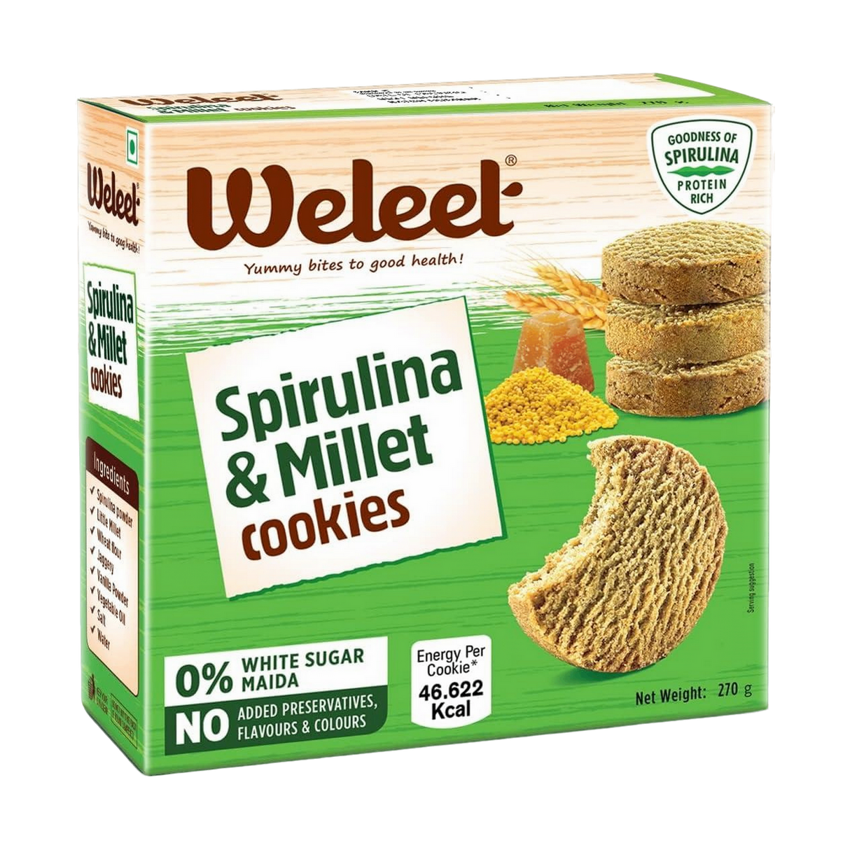 WELEET Millet Cookies - Spirulina | 270 g