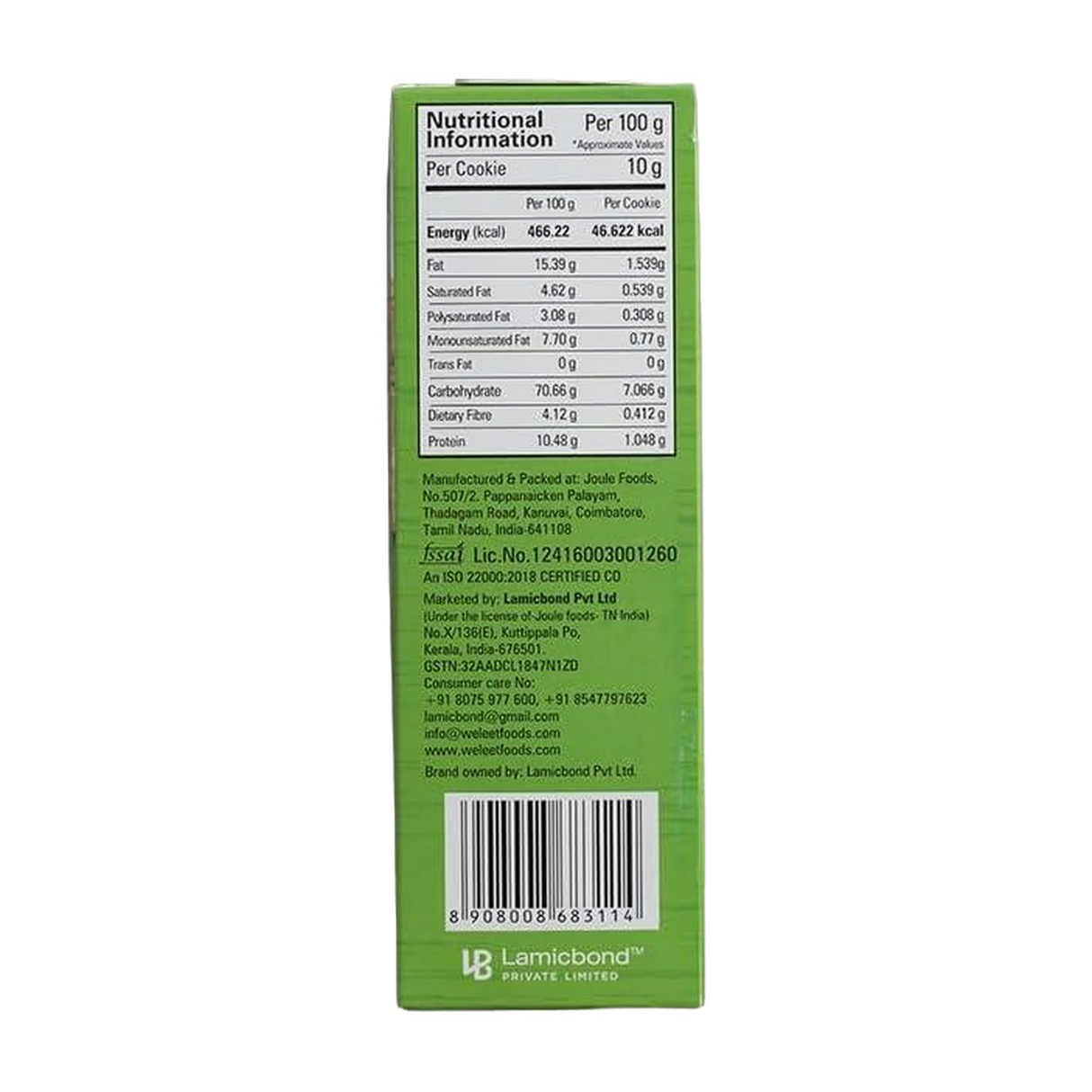 WELEET Millet Cookies - Spirulina | 270 g