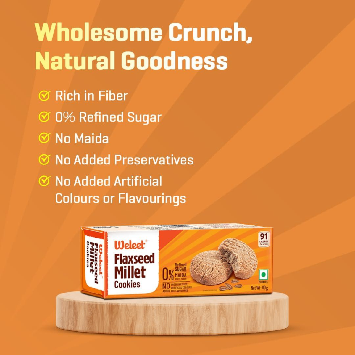Weleet Flaxseed Millet Cookies | 90g