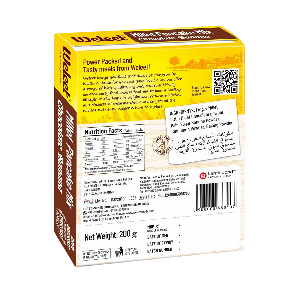 WELEET Millet Pancake Mix - Chocolate Banana