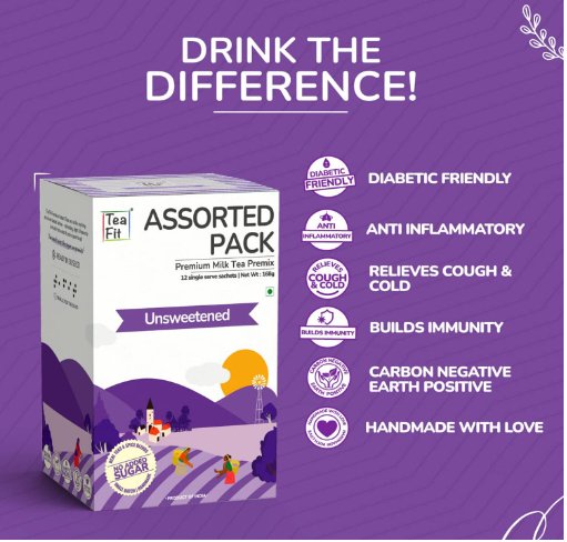Instant Assorted (Ginger-Cardamom-Spiced) Tea Premix | 14g x 12 pcs - Nourify