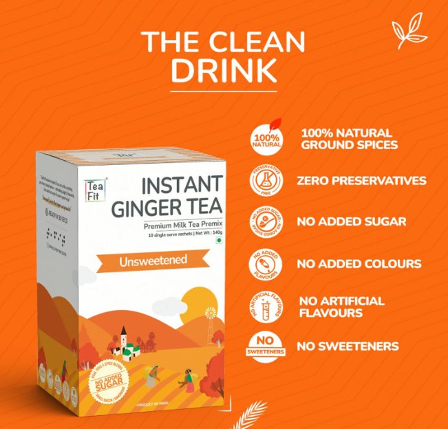 Instant Ginger Tea Premix | 14g x 10 pcs - Nourify